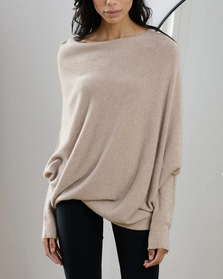 Levoire | ELEGANT ASYMÉTRIQUE FEMME TRICOT Beige