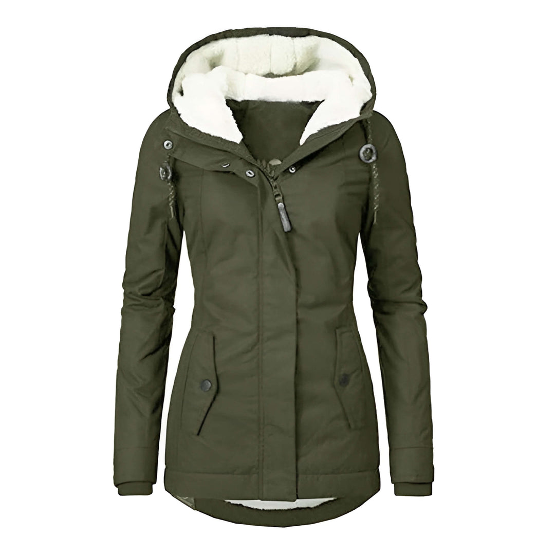 Levoire | Veste Satinée Avec Capuche Pour Femmes Vert
