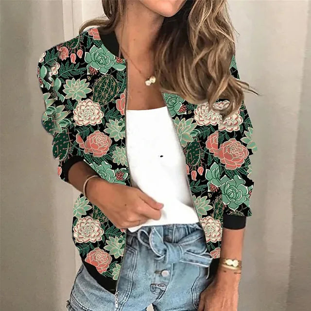Levoire | Veste À Zip Imprimée Vert