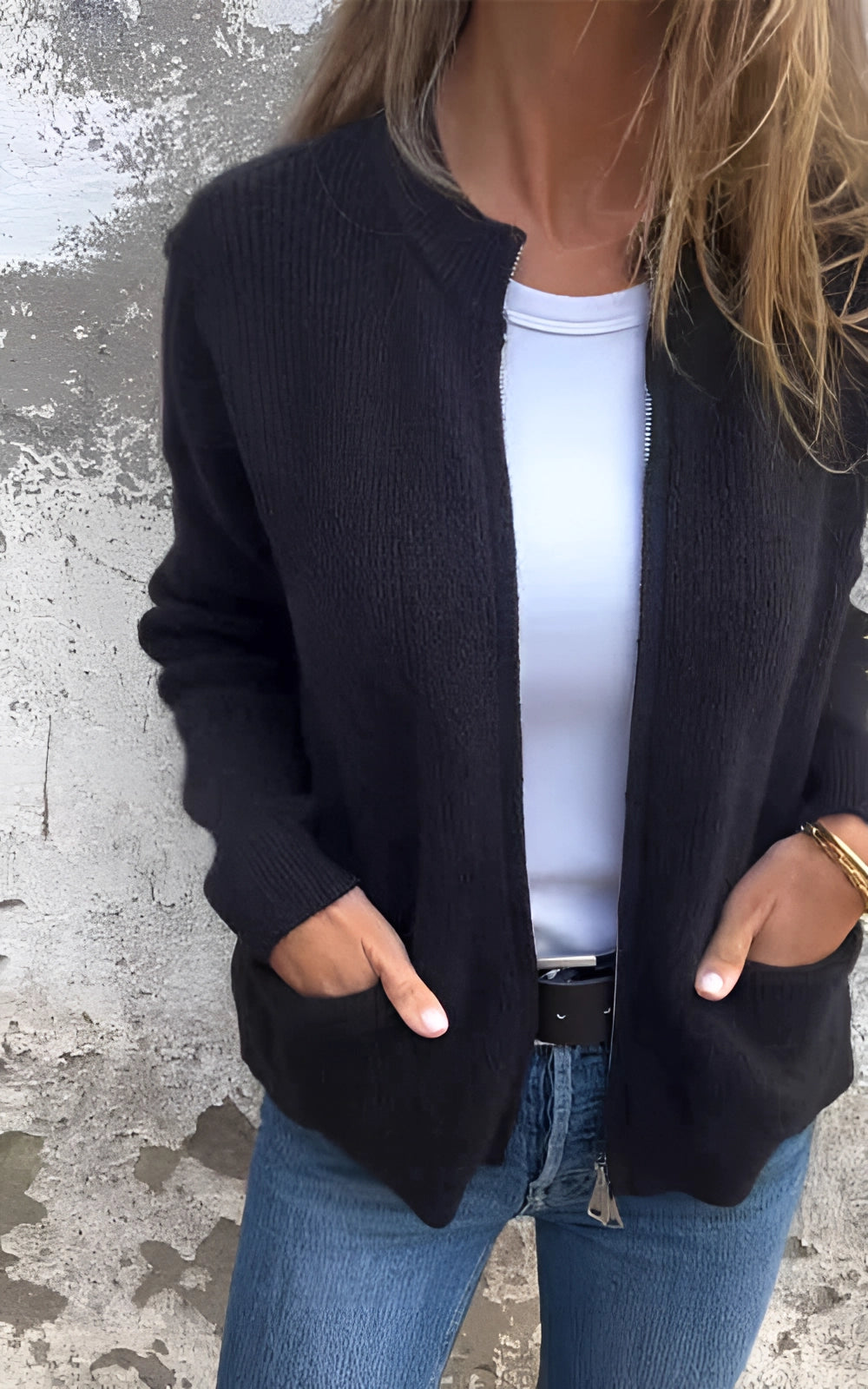 Levoire | Pull à manches longues avec poches Noir