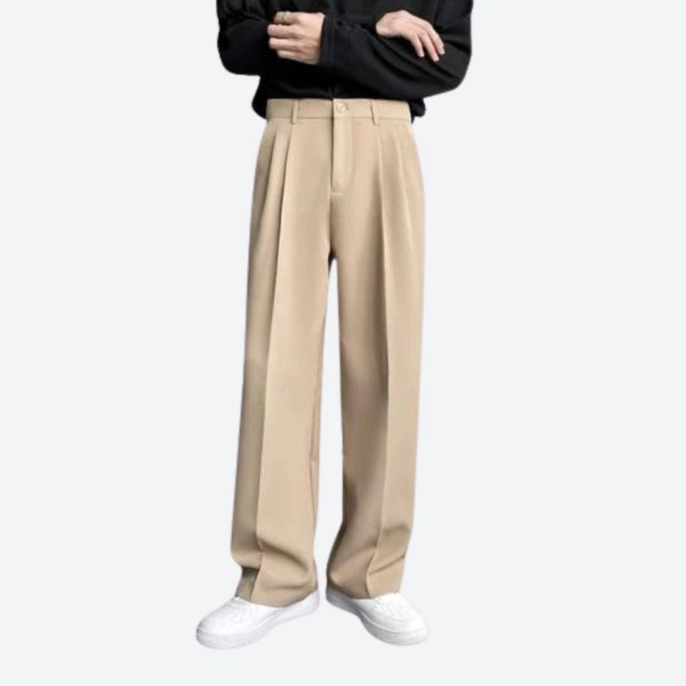 Levoire | Pantalons larges taille haute Beige