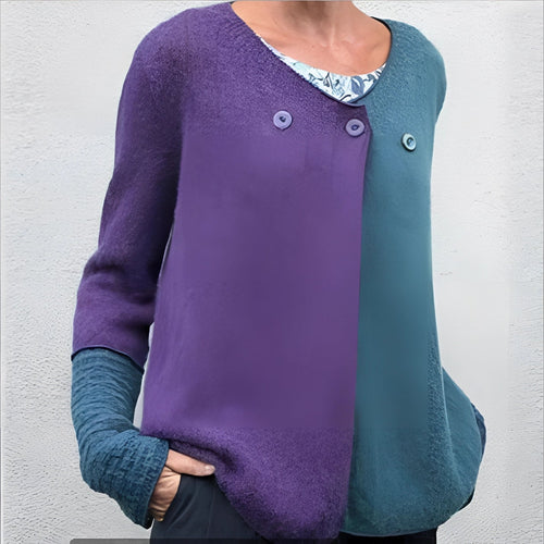 Levoire | Pull en tricot bicolore à manches longues