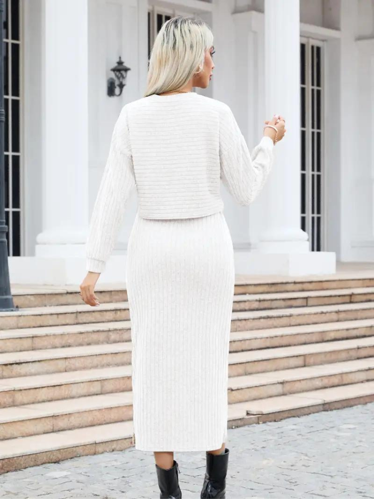Levoire | Ensemble Parfait Robe Élégante & Pull Pour Femmes