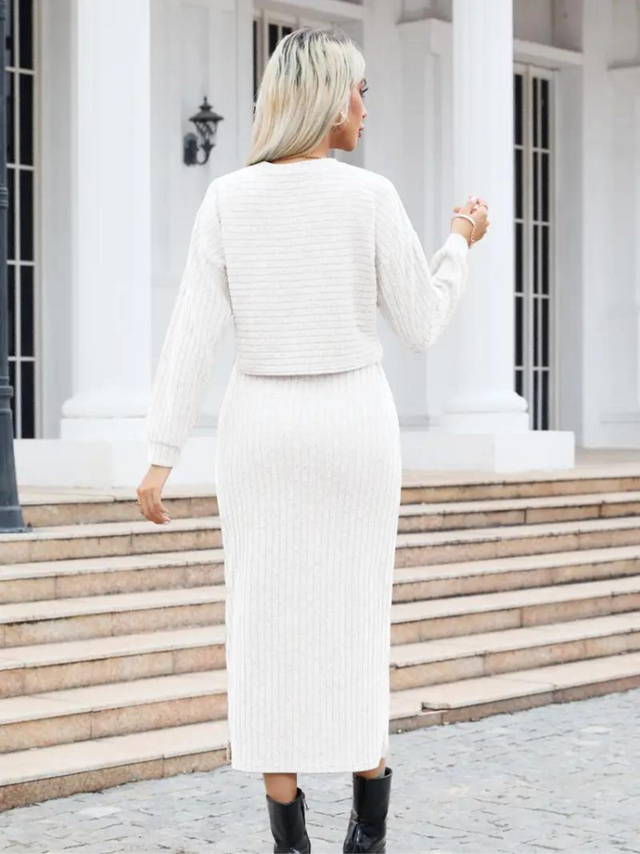 Levoire | Ensemble Parfait Robe Élégante & Pull Pour Femmes