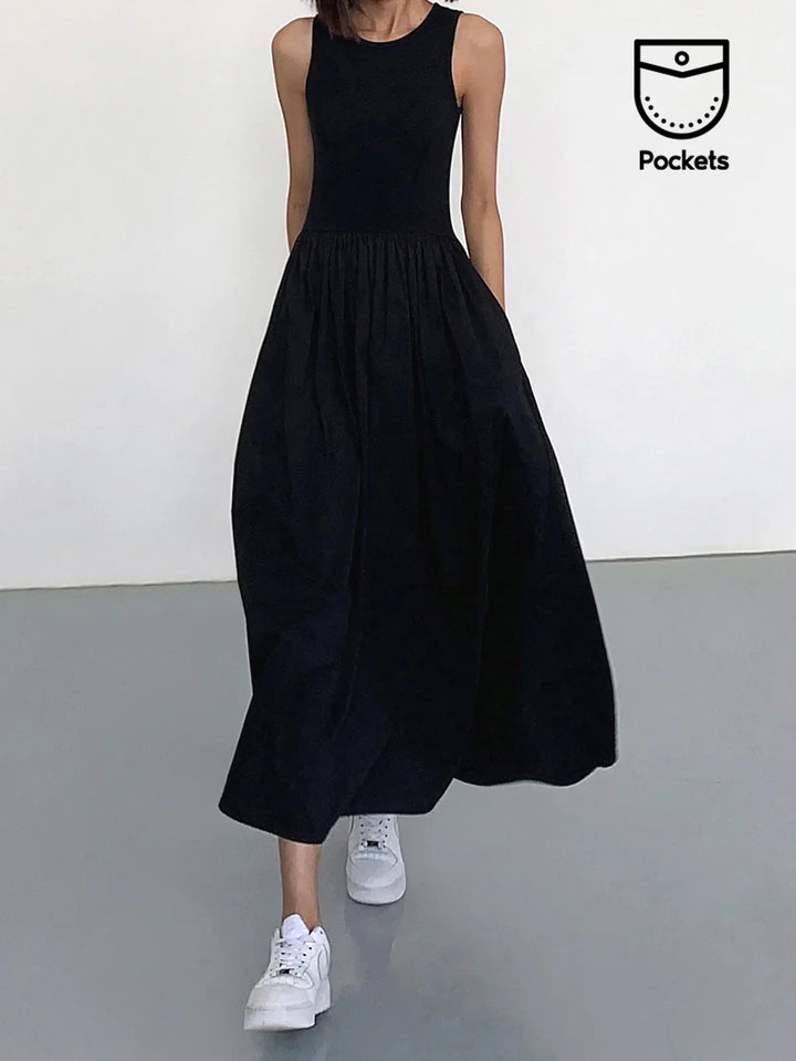 Levoire | Robe Longue Col Rond Noir