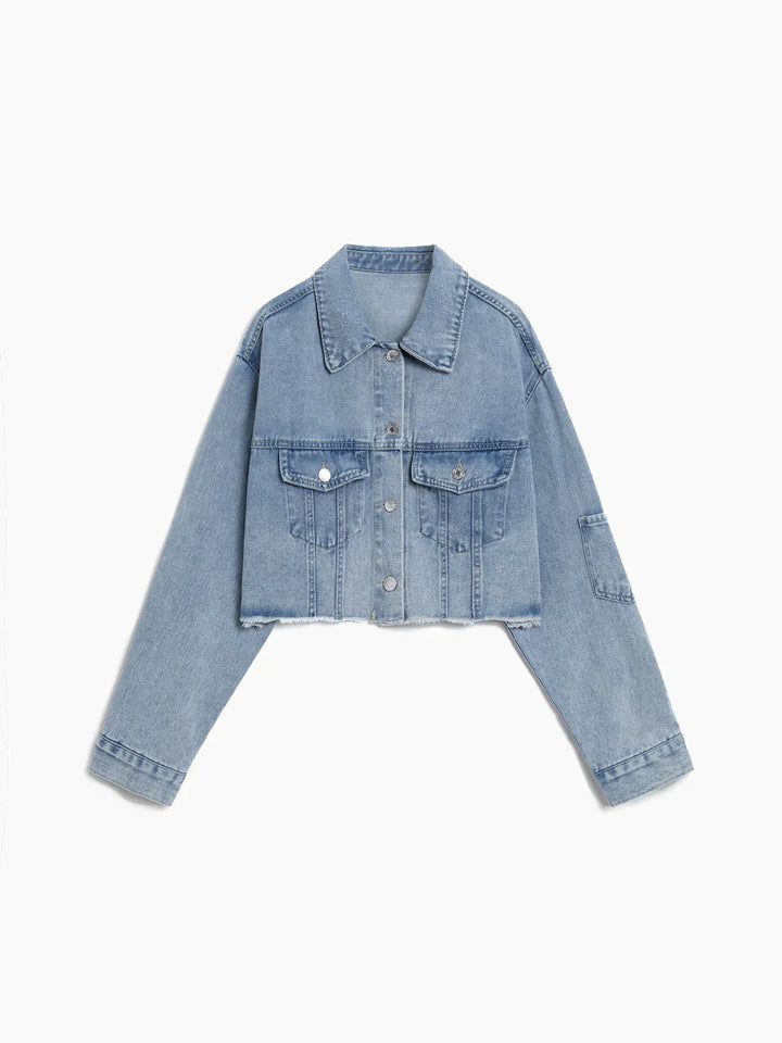 Levoire | In Love Denim Crop Veste Bleu