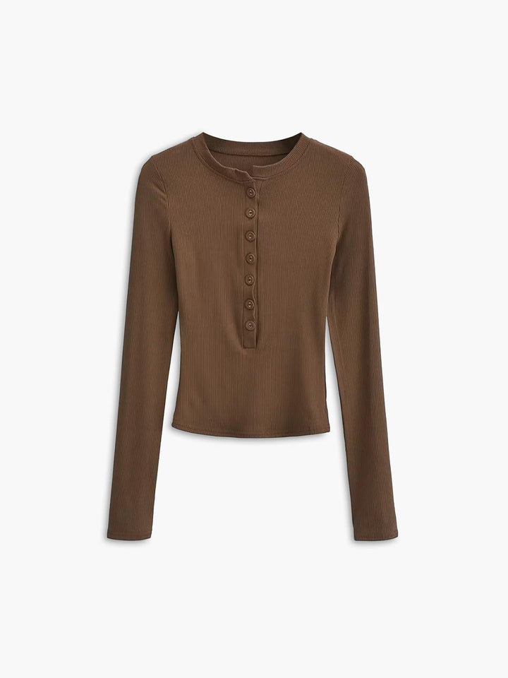 Levoire | Chemise À Manches Longues Avec Fermeture À Boutons Marron foncé