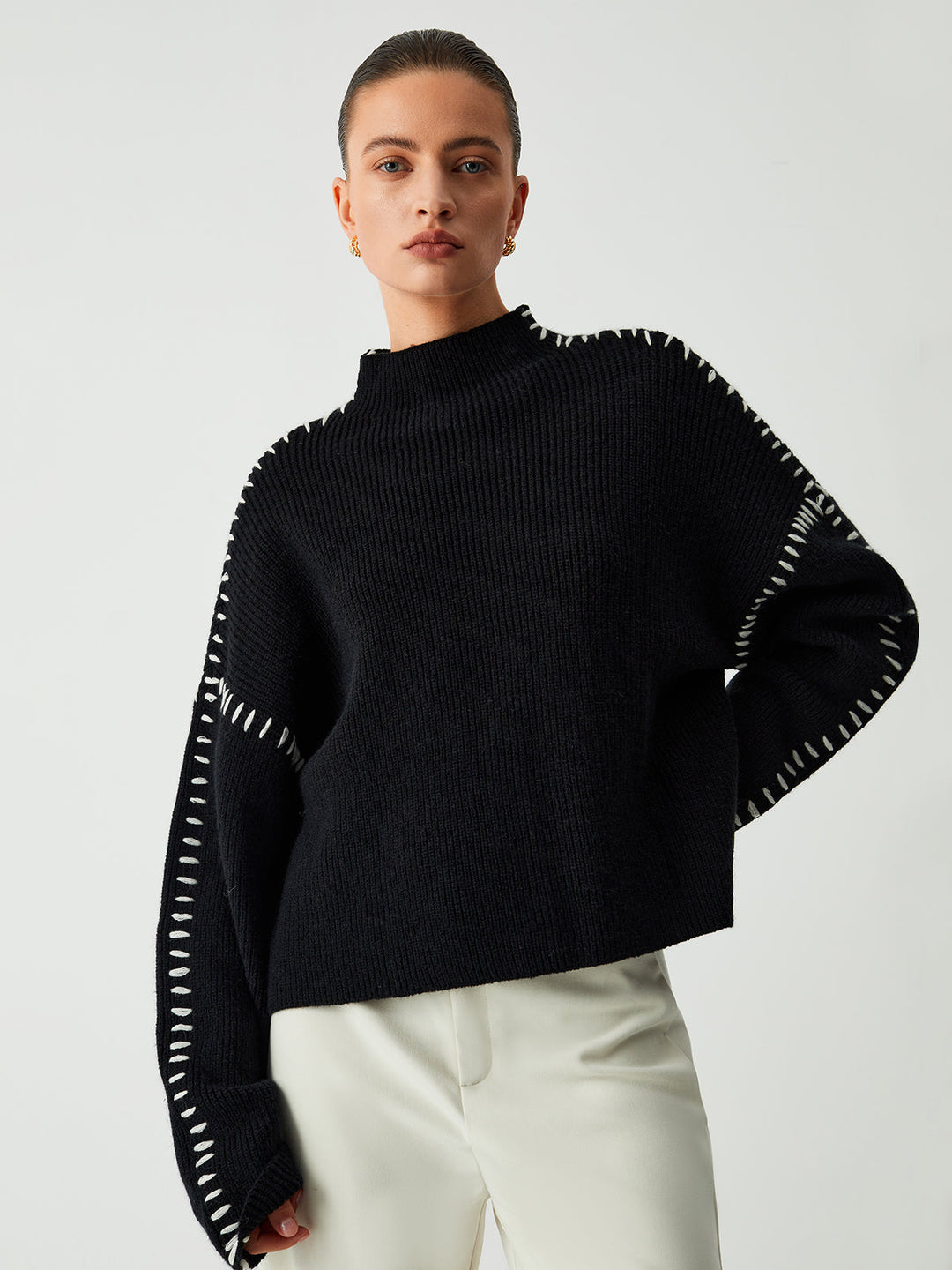 Levoire | Chic Détail En Tricot Pulls En Laine L (12-14) (Stock limité)