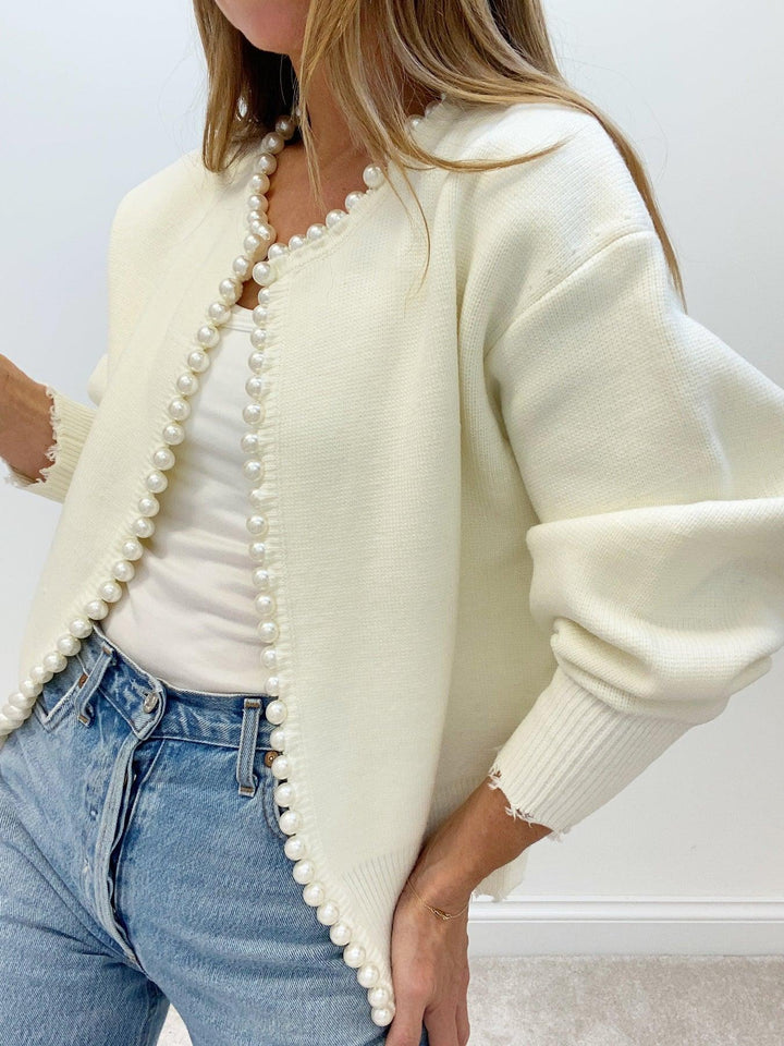 Levoire | Gilet Avec Détails Perlés Et Chemise Côtelée Pour Femmes