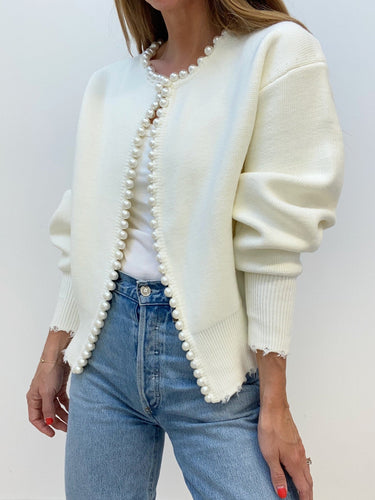 Levoire | Veste En Tricot Sans Boutons Avec Embellissements En Perles