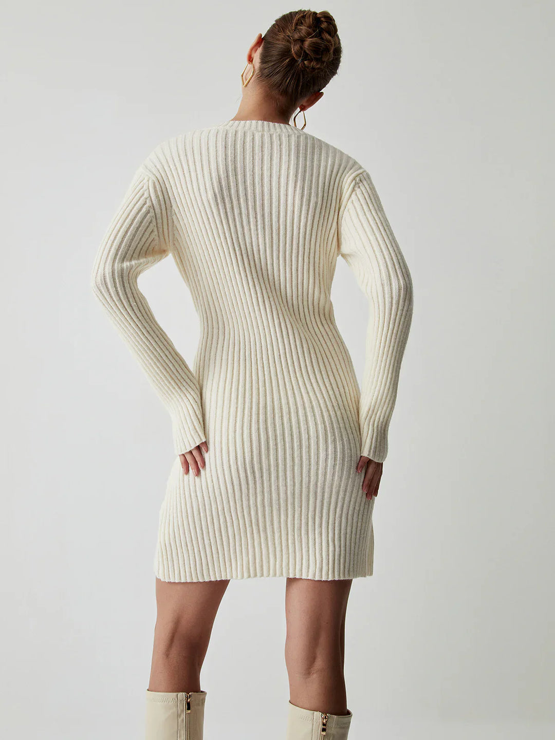 Levoire | Robe En Tricot À Manches Longues Courte