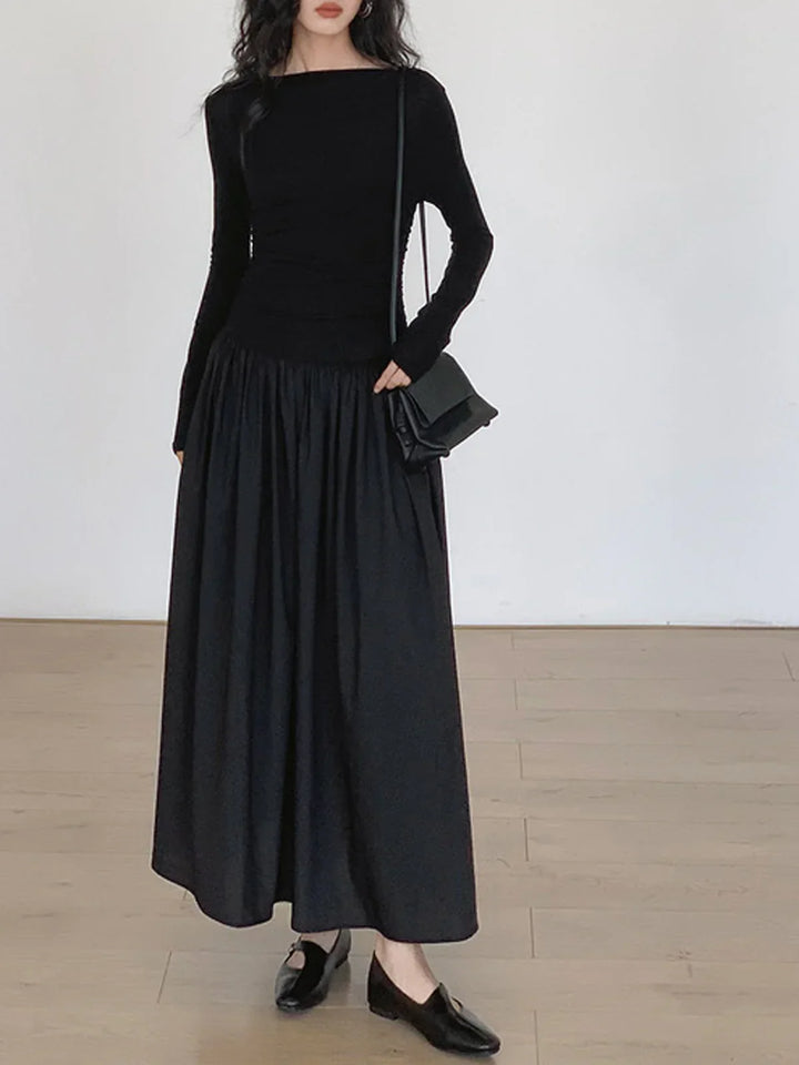 Levoire | Robe Midi À Manches Longues En Tricot Patchwork