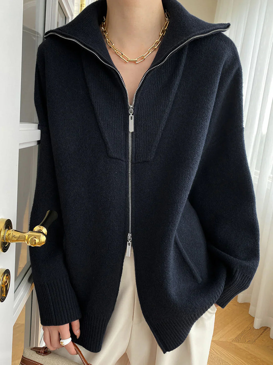 Levoire | Cardigan À Col Ouvert Noir Taille libre