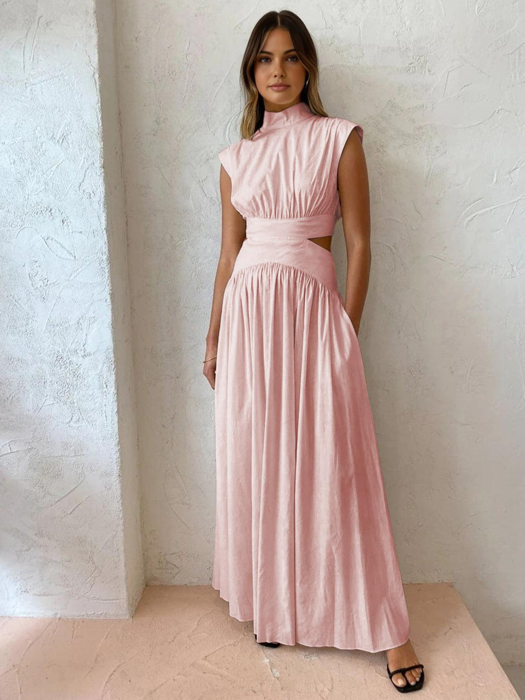 Levoire | Robe Maxi Avec Décolleté À La Taille Pour Femmes Rosa