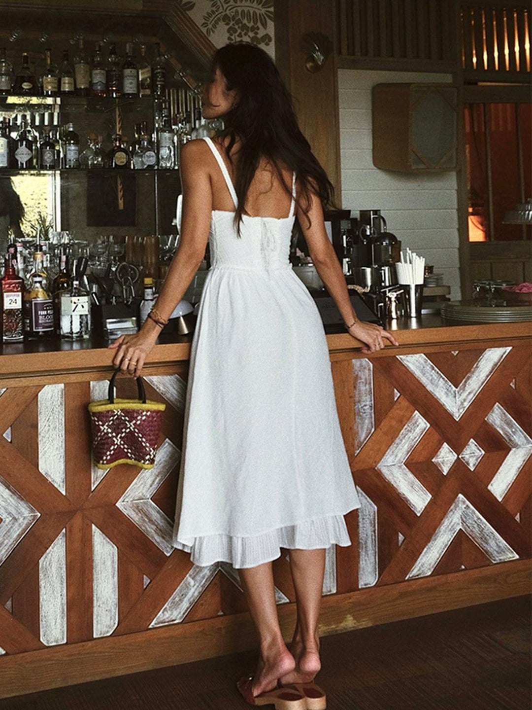 Levoire | Robe Midi Romantique Avec Volants Et Ourlet Pour Femmes