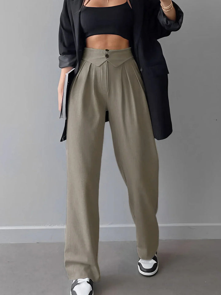 Levoire | Pantalon Droit Taille Plissée