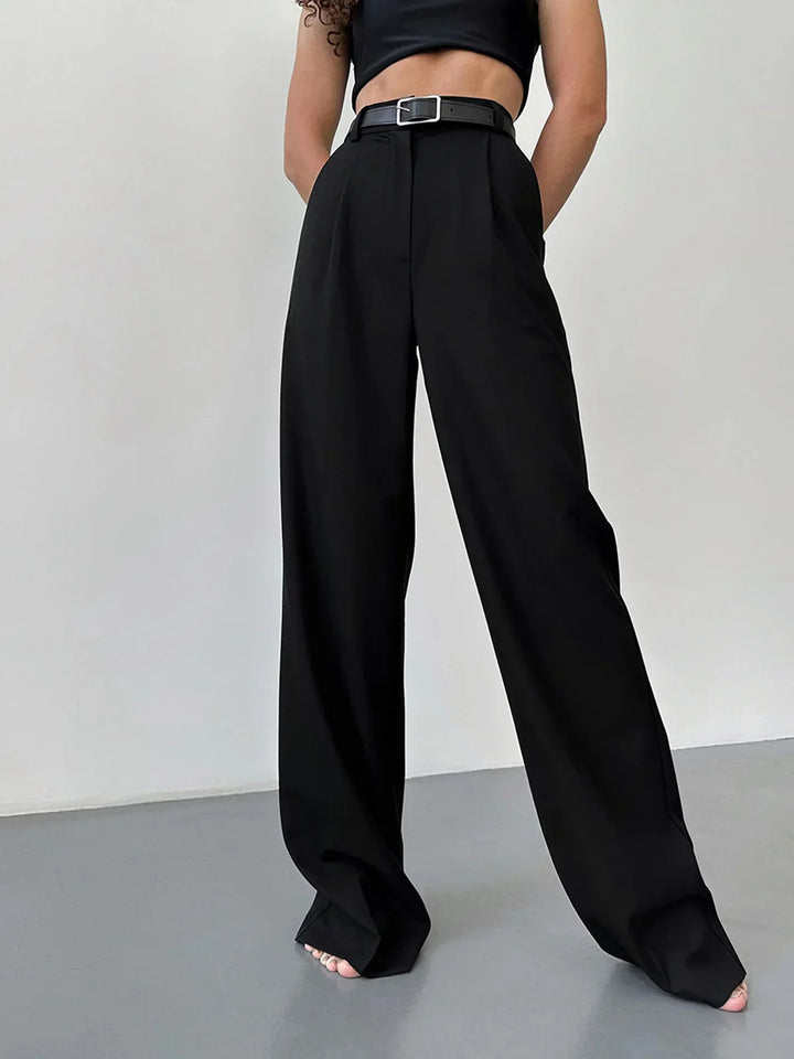 Levoire | Taille Haute Pantalons Larges Noirs