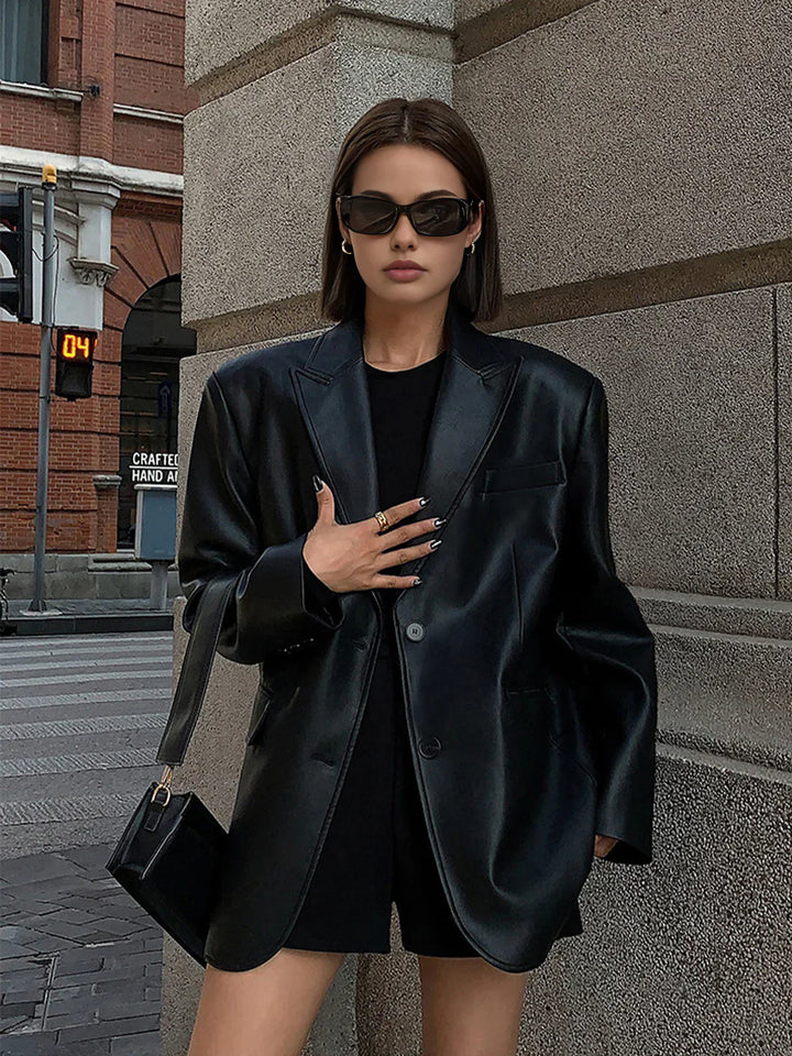 Levoire | Blazer En Cuir Noir