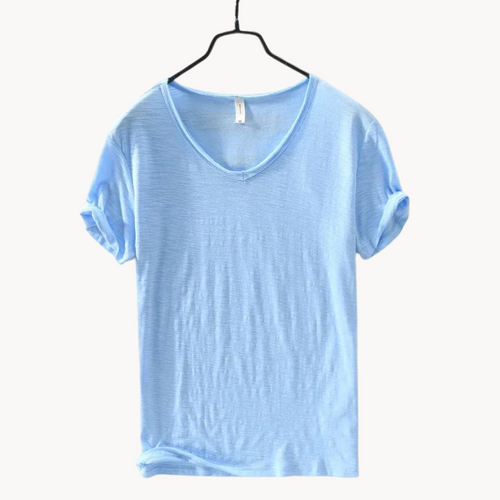Levoire | Chemise Premium En Coton À Manches Courtes Col V Style Intemporel