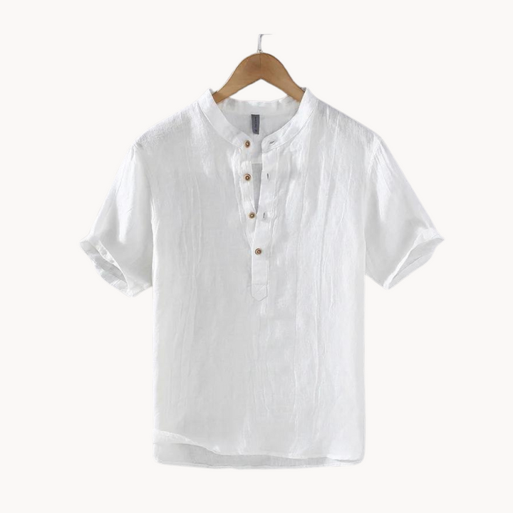 Levoire | T-shirt Classique Élégant Sans Col Blanc
