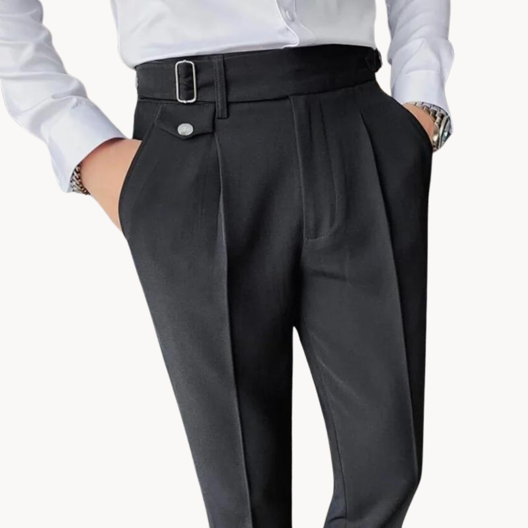 Levoire | Pantalons Élégants Récolte De Vin Style Britannique Et Coupe Confortable Noir