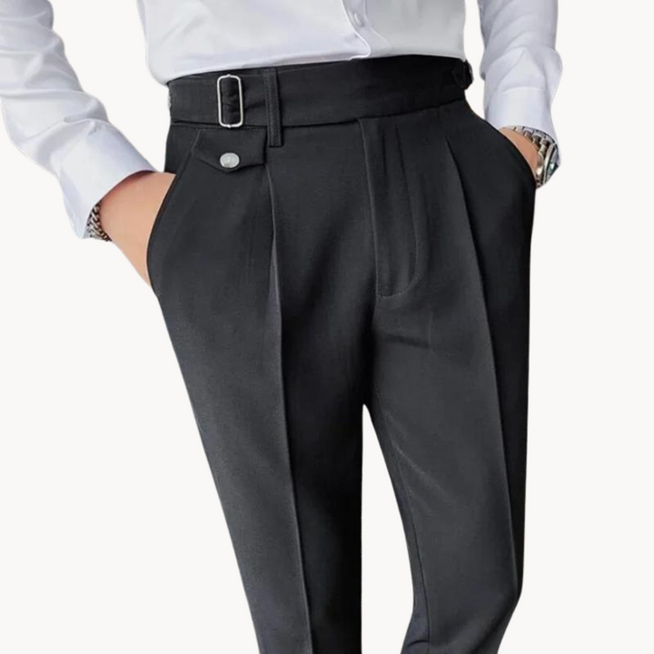 Levoire | Pantalons Élégants Récolte De Vin Style Britannique Et Coupe Confortable Noir