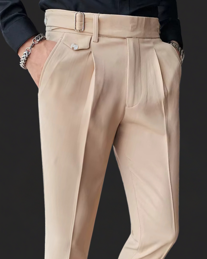 Levoire | Pantalons Élégants Récolte De Vin Style Britannique Et Coupe Confortable Kaki