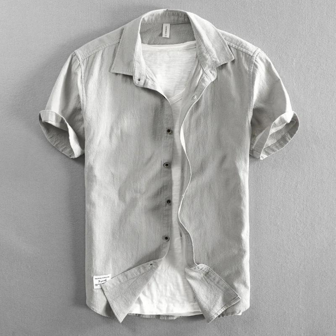 Levoire | Chemise En Coton Confortable Et Design Intemporel Pour Hommes Gris clair
