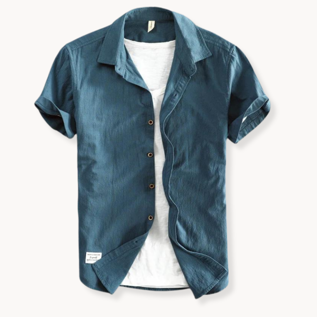 Levoire | Chemise En Coton Confortable Et Design Intemporel Pour Hommes Bleu