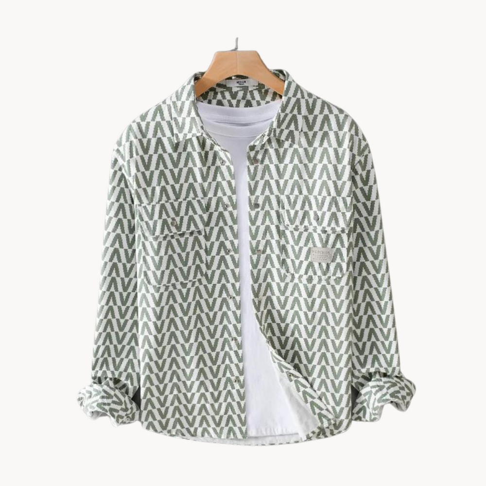 Levoire | T-Shirt En Coton Design Patches Et Imprimés Géométriques Vert