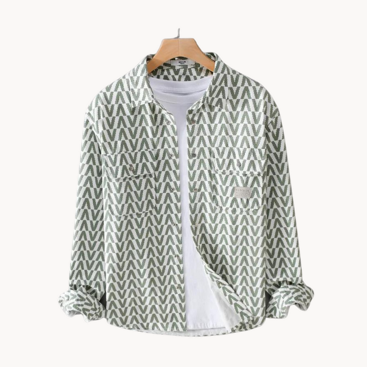 Levoire | T-Shirt En Coton Design Patches Et Imprimés Géométriques Vert