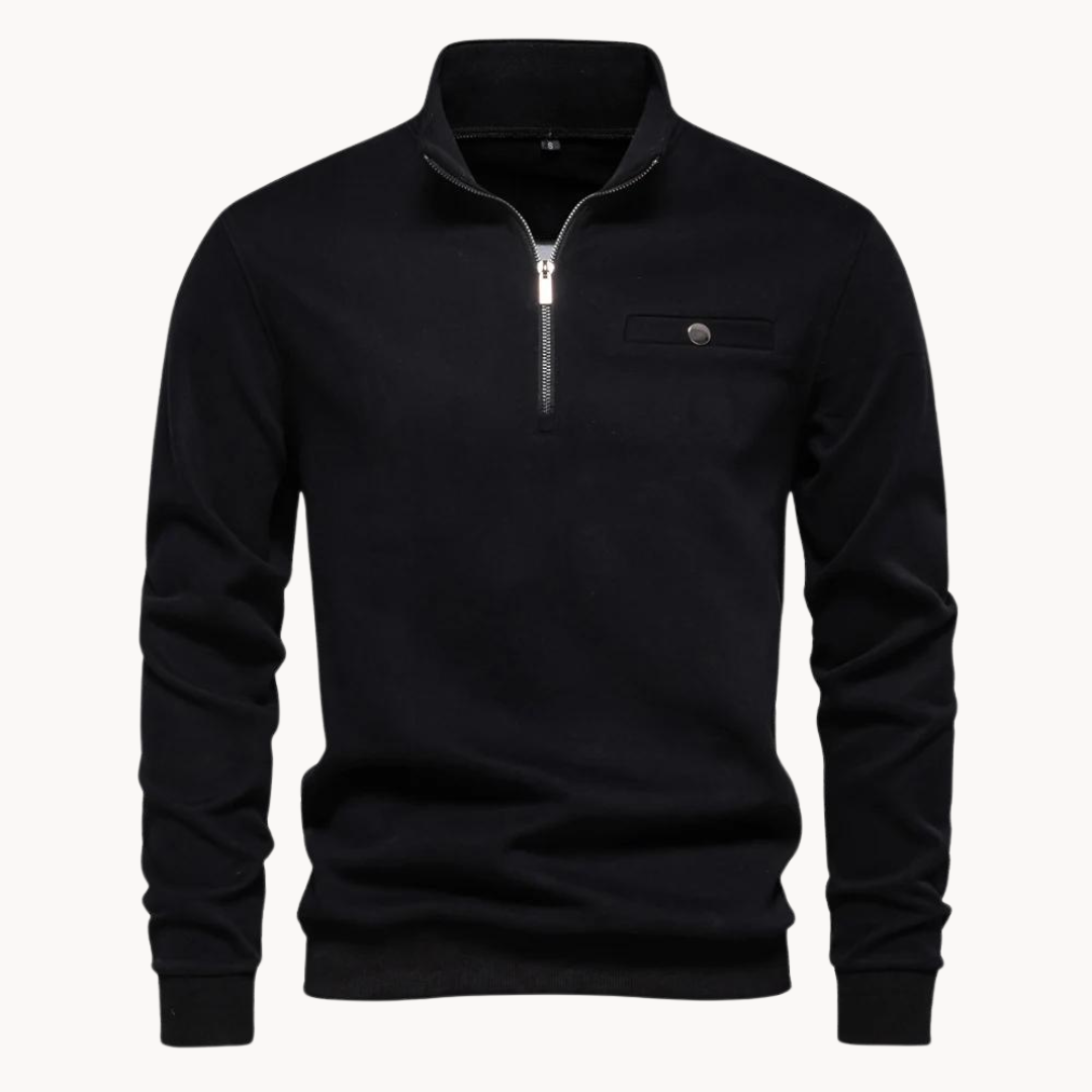 Levoire | Pull à manches longues à demi-zip chaud Noir