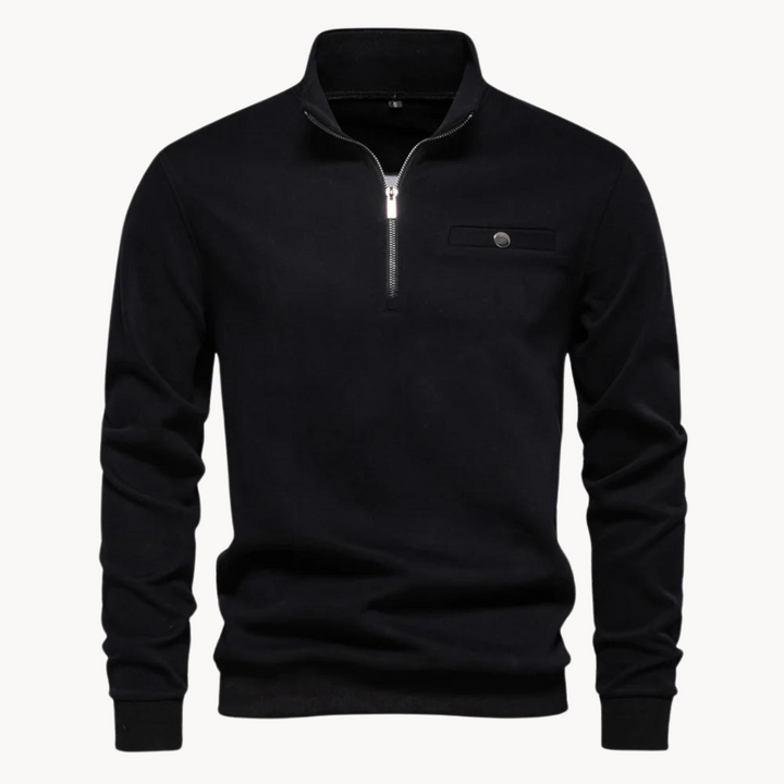 Levoire | Pull à manches longues à demi-zip chaud Noir