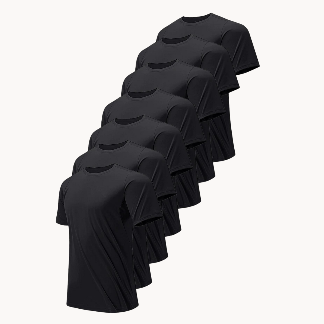 Levoire | Paquet Noir Actif Chemise À Manches Courtes Confort, Protection Et Style 7-Pack T-shirt Noir