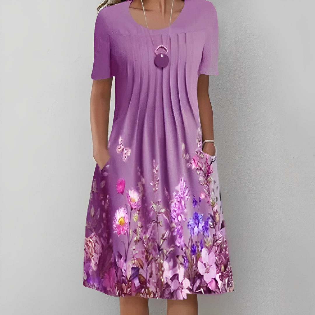 Levoire | Robe Printemps Vintage à Imprimé Floral Violet