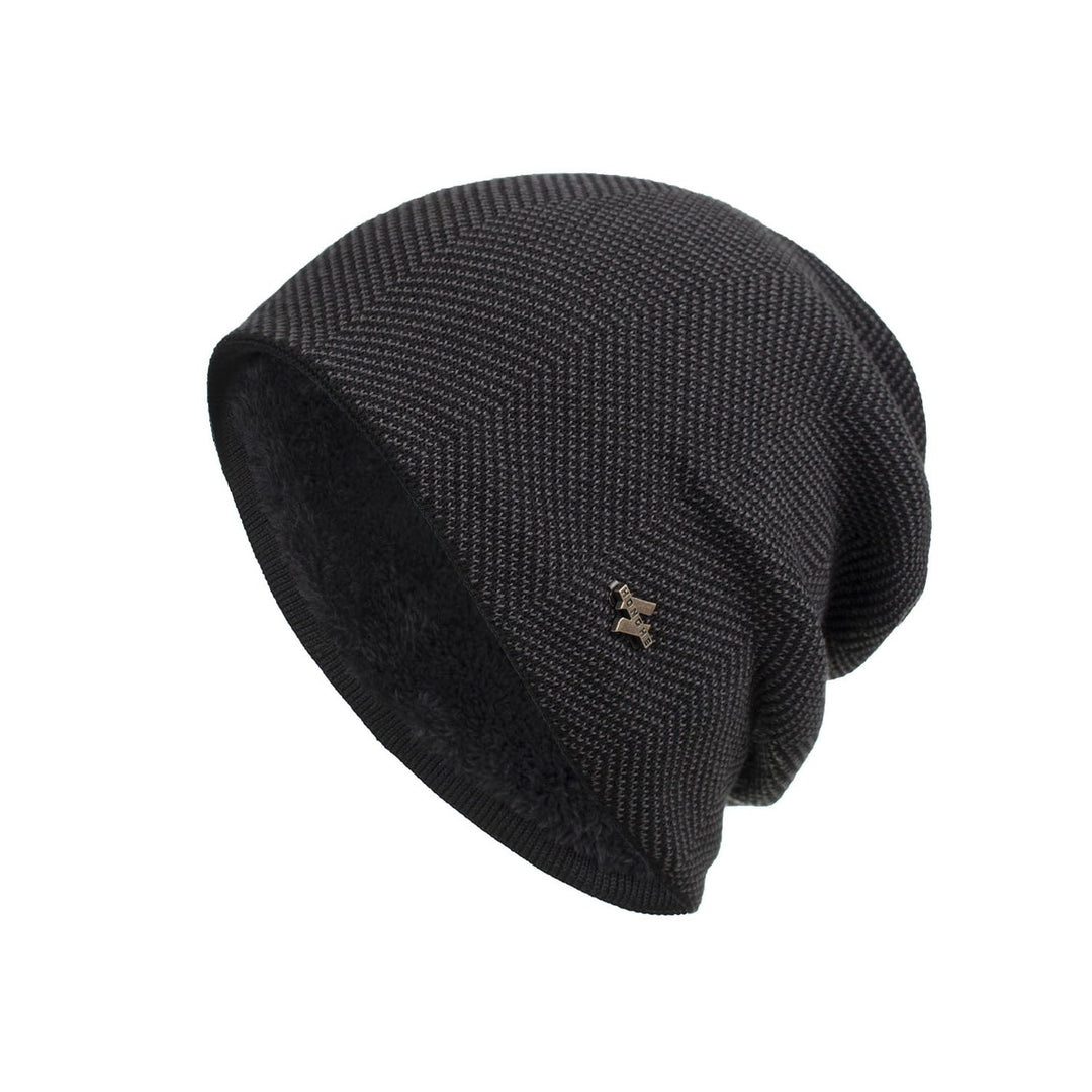 Levoire | Bonnet avec Mélange de Laine Douce et Design Urbain pour Hiver Noir