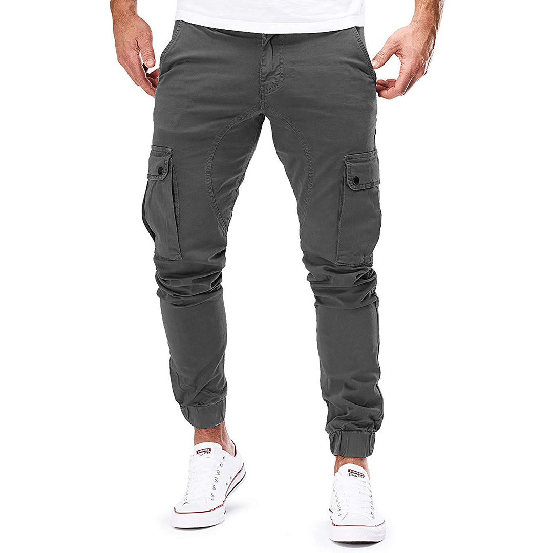 Levoire | Pantalons Cargo Slim Fit Rentou Avec Plusieurs Poches Gris foncé