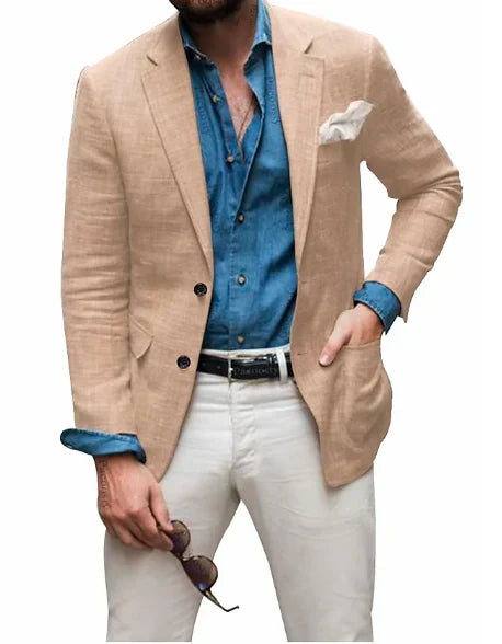 Levoire | Veste En Lin Pour Hommes Khaki