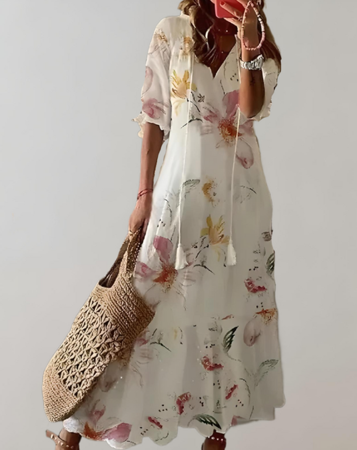 Levoire | Robe D'Été Longue Maxidress Pour Femmes Beige