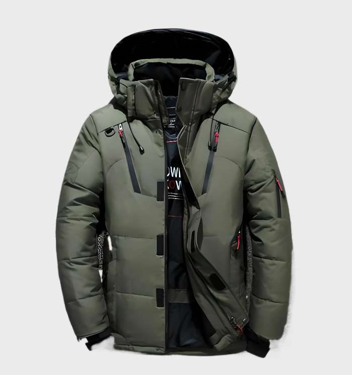 Levoire | Veste En Duvet Imperméable Avec Capuche Vert