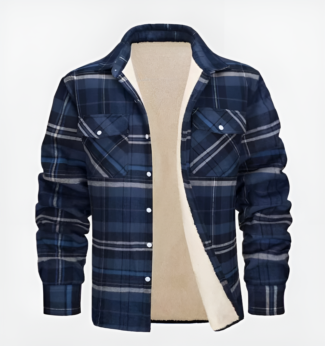 Levoire | Veste En Flanelle Pour Hommes Bleu-gris
