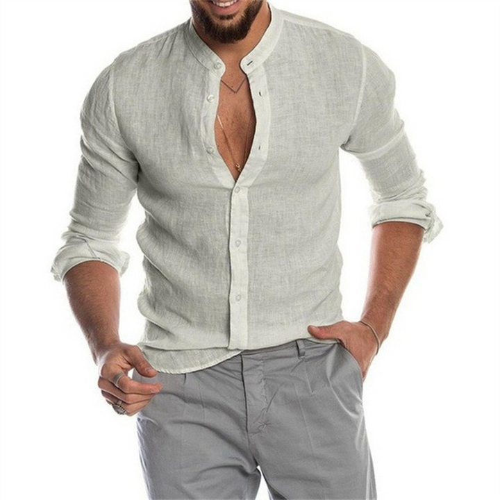 Levoire | Chemise En Lin Couleurs Unies Litch Gris