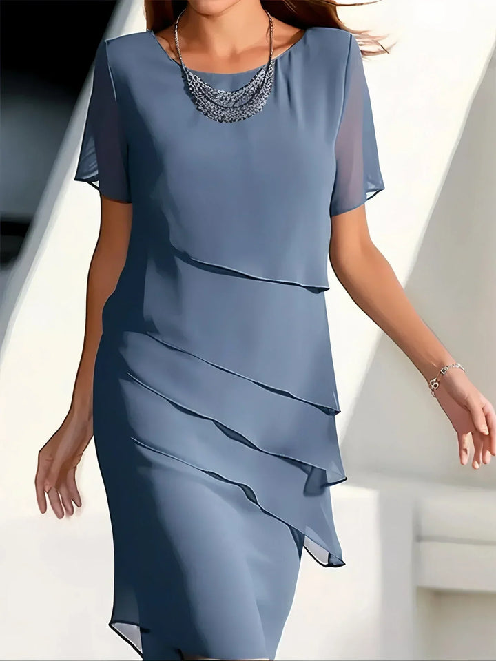 Levoire | Robe Élégante À Couches Bleu