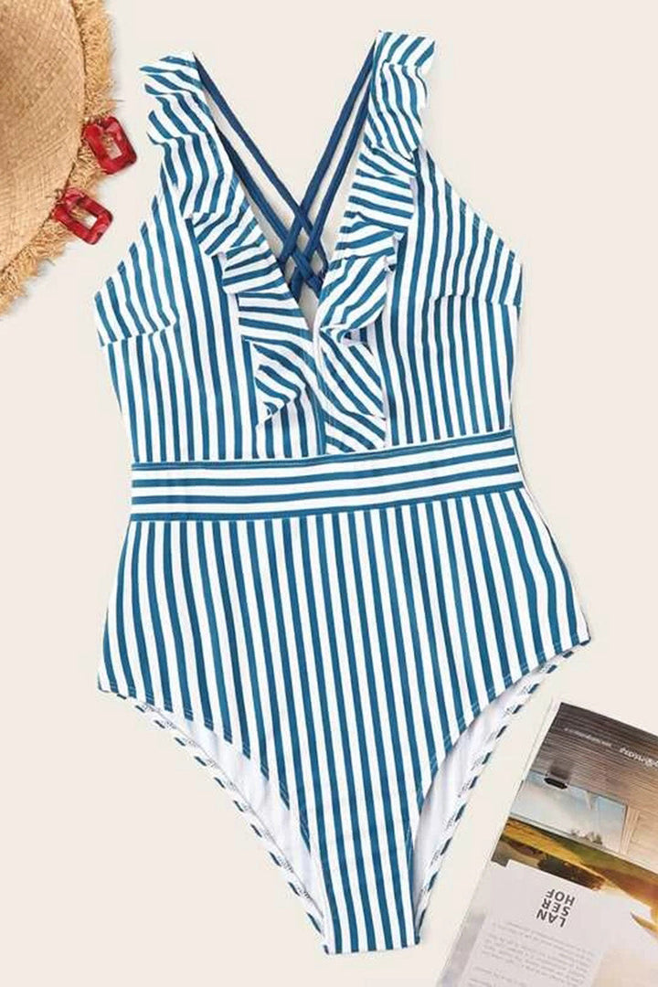 Levoire | Pantalon de bain à volants Bleu