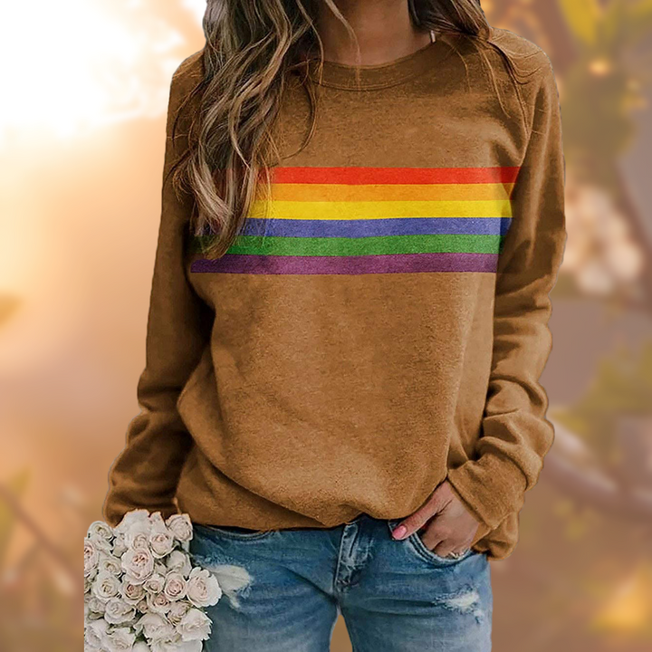 Levoire | Pull À Manches Longues Rétro Coloré Pour Femmes Jaune