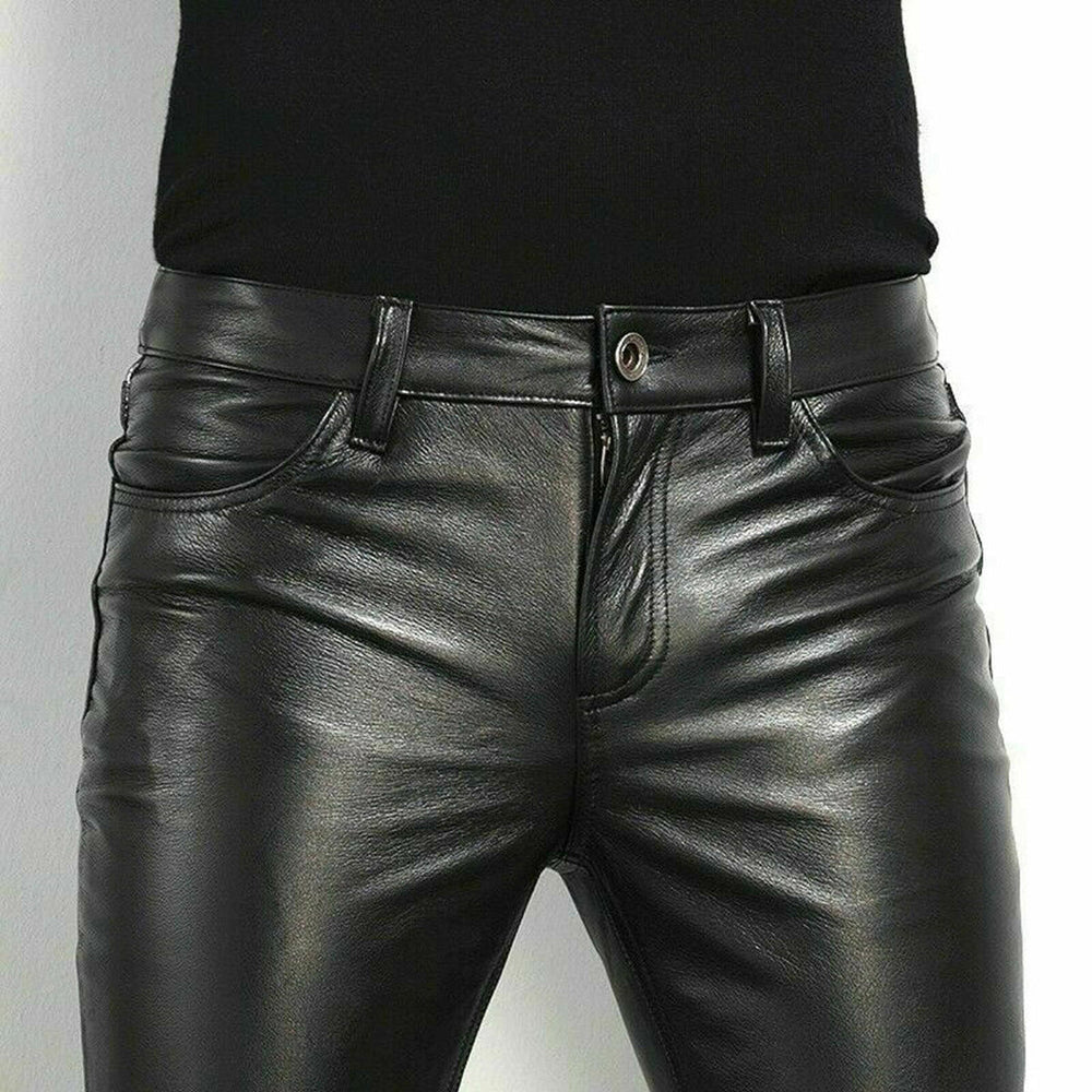 Levoire | Pantalons En Simili Cuir Noirs Pour Hommes