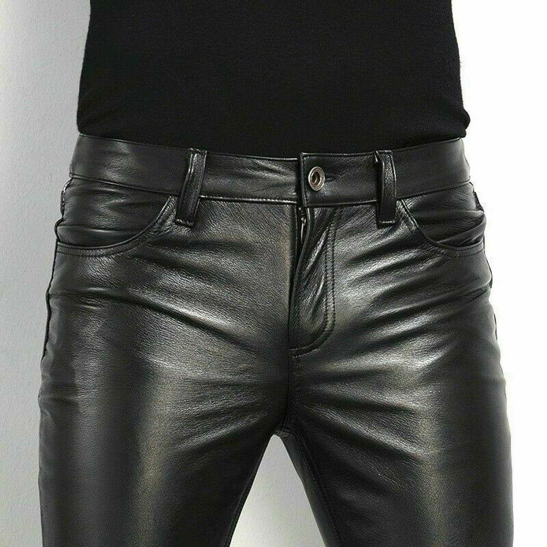 Levoire | Pantalons En Simili Cuir Noirs Pour Hommes