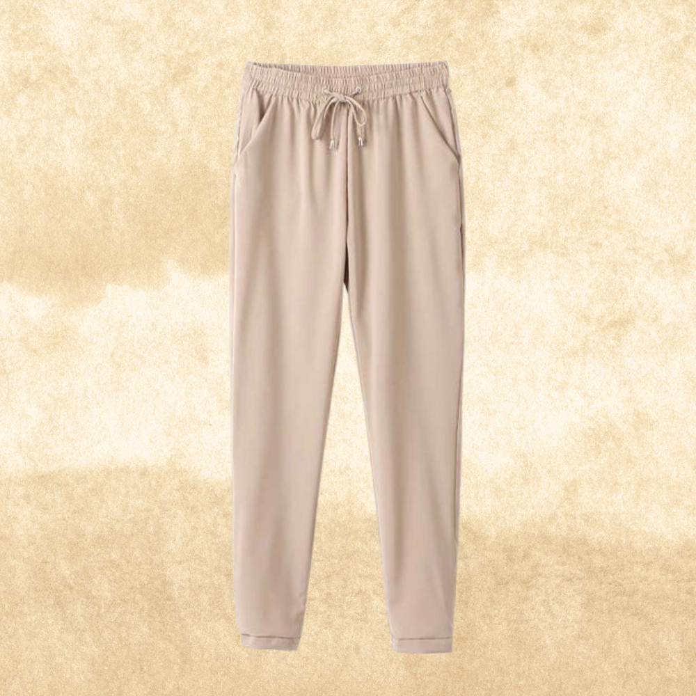 Levoire | Pantalon Femme Avec Taille Élastique Beige