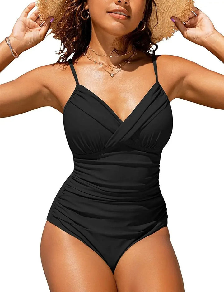 Levoire | Push Up Maillot De Bain À Décolleté En V Pour Femmes Musta-1
