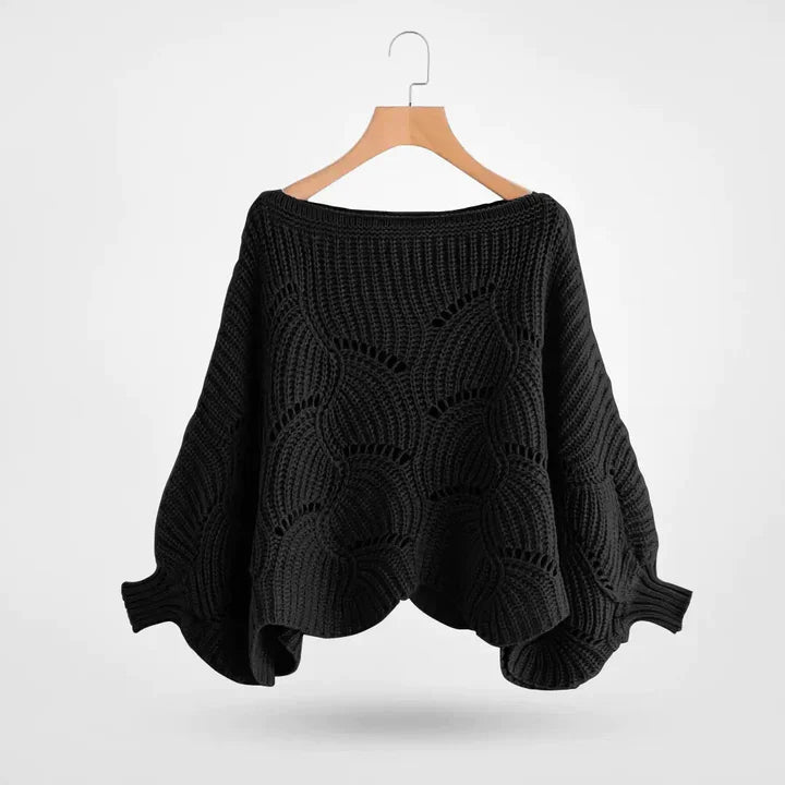Levoire | Pull-Over En Tricot Avec Des Manches Chauve-Souris Noir
